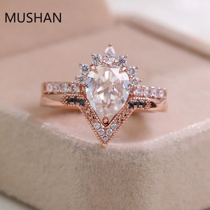 MUSHAN Luxury Custom 14K 18K Gold Rings Band Jewelry With Moissanite Diamond Lab Grown Gemstones Diamond Wedding Ring For Women
