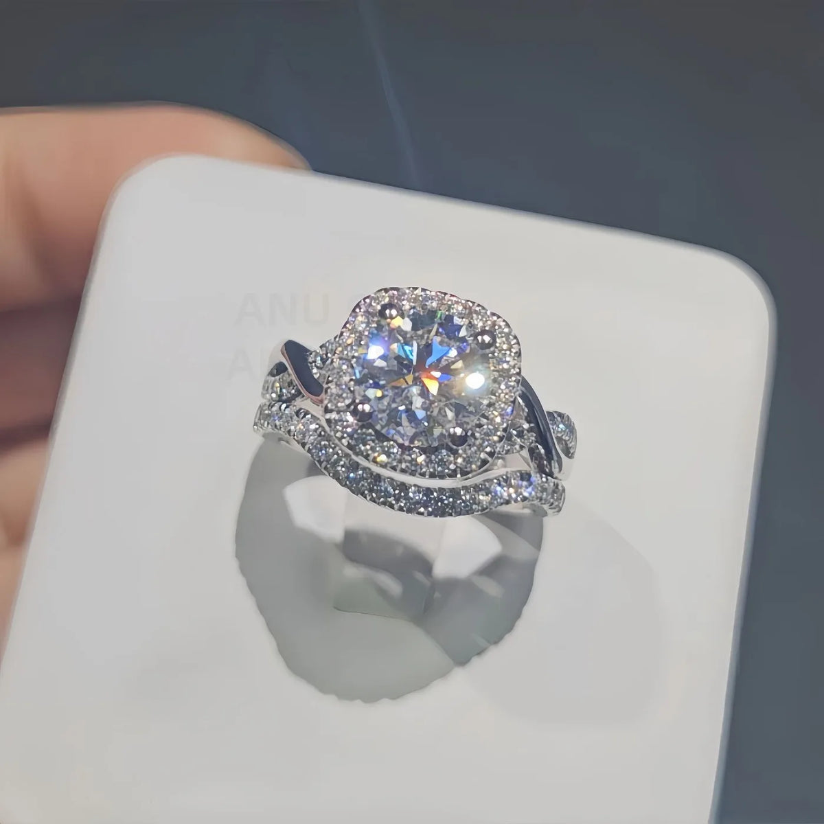 MUHAN Luxury Jewelry  925 Sterling Silver Ring Wedding Band  Women GRA Certificate Moissanite Diamond Rings D Color Fine Jewelry