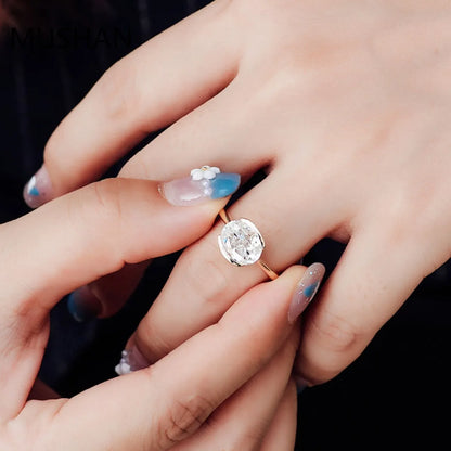 MUSHAN Luxury Custom Designer 14K 18K Gold Rings Band Jewelry Moissanite Diamond Bridal Party Wedding Ring Jewelry For Women
