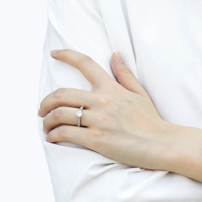 Anillo de plata de ley 925 marca MuShan con circonita cúbica 5A en forma de pera, joyería fina chapada en oro de 18 quilates para prometida, ideal para fiestas