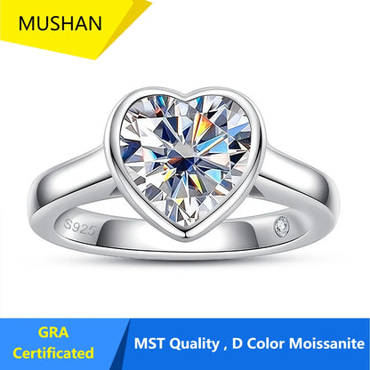 MUHAN Luxury Jewelry  925 Sterling Silver Ring Wedding Band  Women GRA Certificate Moissanite Diamond Rings D Color Fine Jewelry