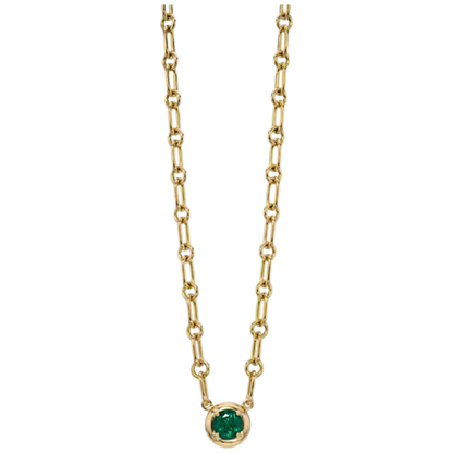 MUSHAN Bespoke Jewelry 925 Sterling Silver Chain Necklace Lab Grown Emerald Ruby Sapphire Gemstones Pendant Necklace for Women