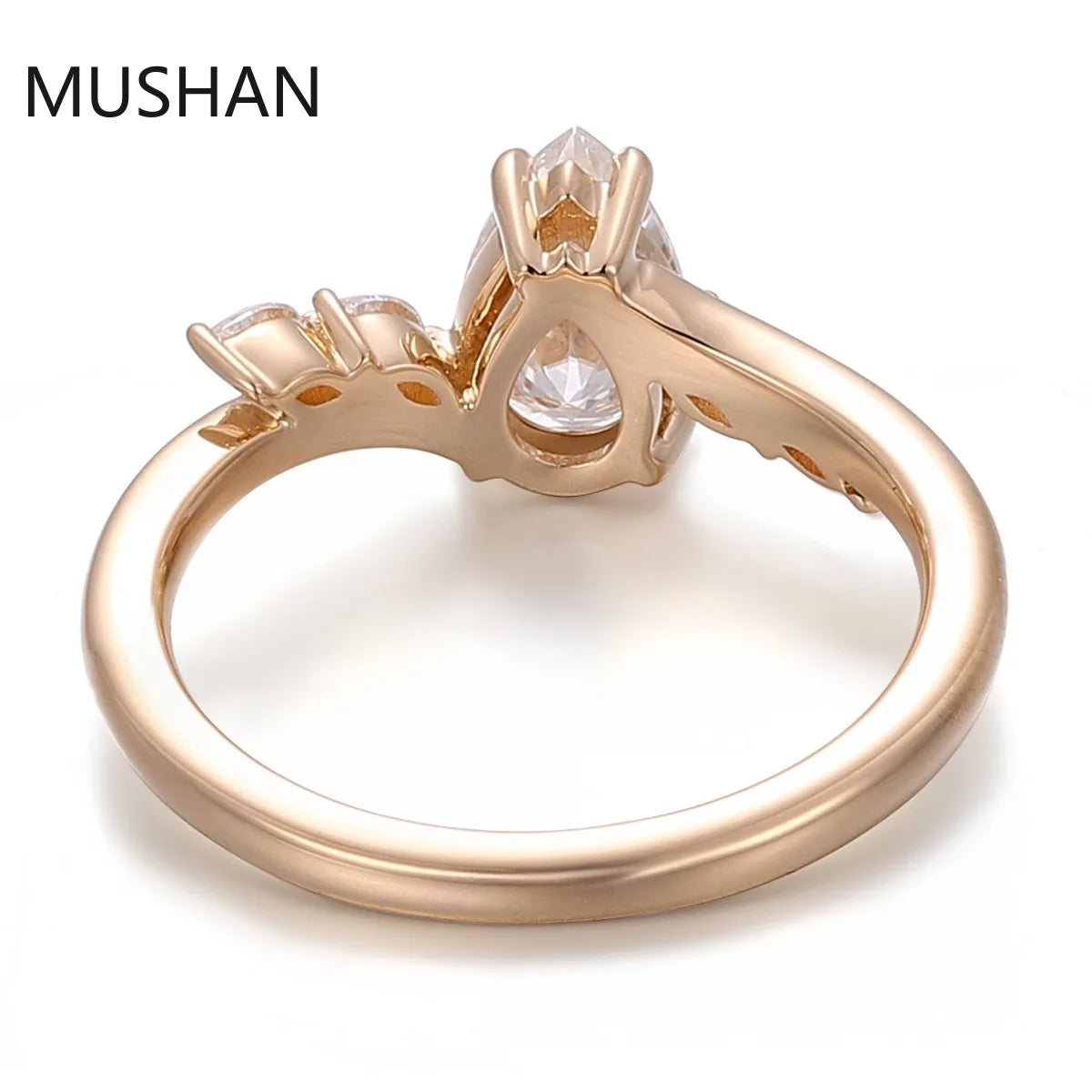 MUSHAN Bague de luxe personnalisée en or 14 carats 18 carats, bijou avec diamant moissanite et pierres précieuses de laboratoire, alliance pour femme