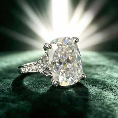MUSHAN Luxury Jewelry 925 Sterling Silver Ring Band Women GRA Certificated Moissanite Diamond Emerald D Color Rings Fine Jewelry