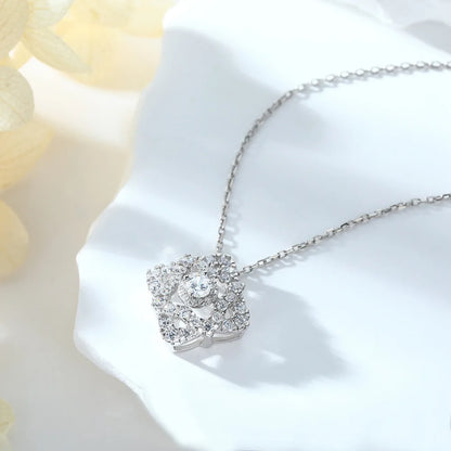 MuShan Jewelry 925 Sterling Silver Necklace Pendant Chain HCD Diamonds Anniversary Gift Christmas Gift Women Necklaces Jewelry