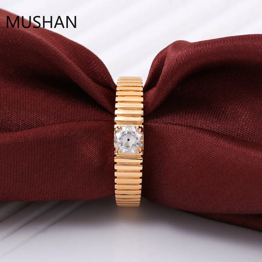MUSHAN Luxury Custom 10K Gold 14K 18K Gold Rings Band Jewelry Moissanite Diamond Wedding Ring For Women