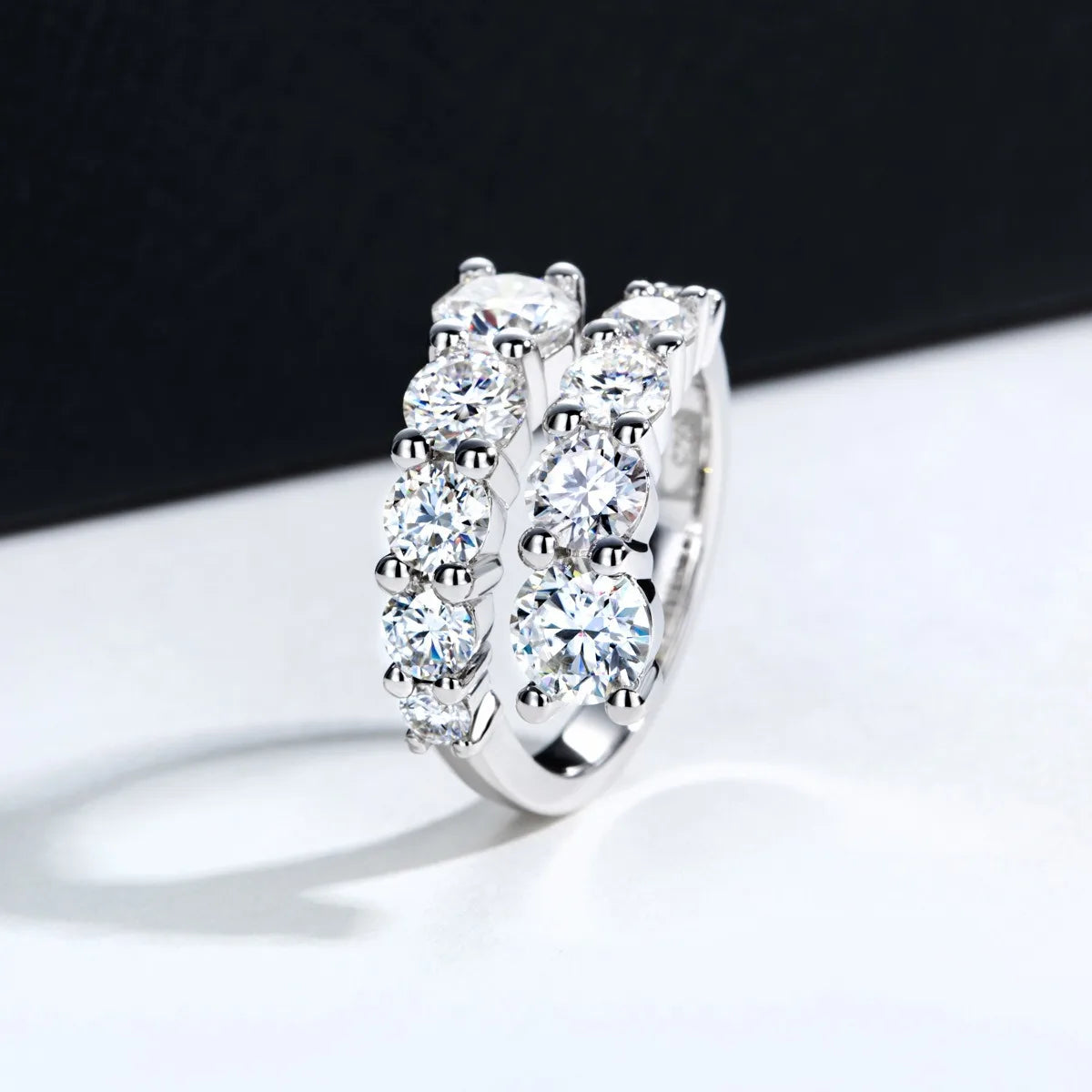 MUSHAN Luxury Jewelry 925 Sterling Silver Ring Band Women GRA Certificated Moissanite Diamond Emerald D Color Rings Fine Jewelry