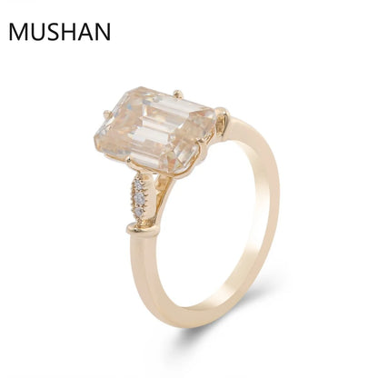MUSHAN Luxury Custom 14K 18K Gold Rings Band Jewelry With Moissanite Diamond Lab Grown Gemstones Diamond Wedding Ring For Women