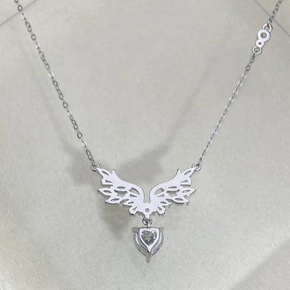 MuShan Designer Jewelry 925 Sterling Silver Chain Pendant Solitaire Heart Moissanite for Her Gold Vermeil MST Patent GRA