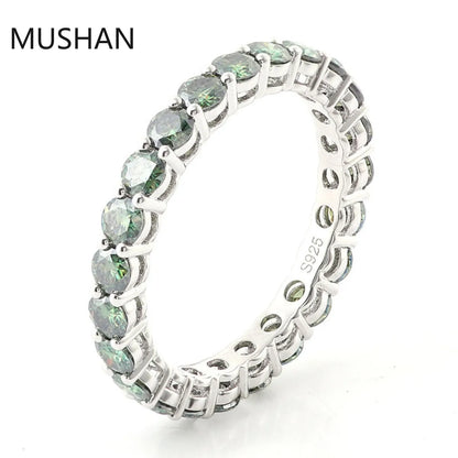 Anillos de boda de lujo MUSHAN de 14K y 18K, joyería con diamantes de moissanita y piedras preciosas cultivadas en laboratorio para mujer