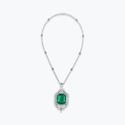 Collier MuShan Brand Jewelry en argent sterling 925 avec rubis de synthèse taille Asscher, plaqué or 18 carats, idéal pour un usage quotidien ou comme cadeau d'anniversaire pour femme