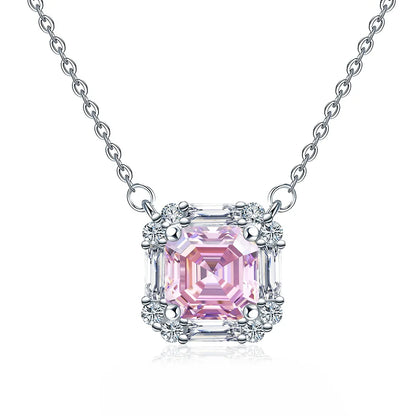 MuShan Jewelry 925 Sterling Silver Necklace Pendant Chain HCD Diamonds Anniversary Gift Christmas Gift Women Necklaces Jewelry