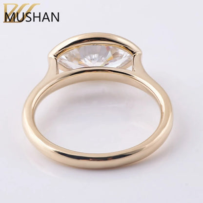 MUSHAN Luxury Custom 14K 18K Gold Rings Band Jewelry With Moissanite Diamond Lab Grown Gemstones Diamond Wedding Ring For Women