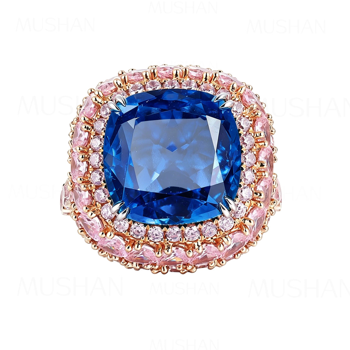 MUSHAN Custom Jewelry 14k 18k Gold Ring Lab Green Emerald Ruby Sapphire Paraiba Gemstones Rings Band for Women Fine Jewelry