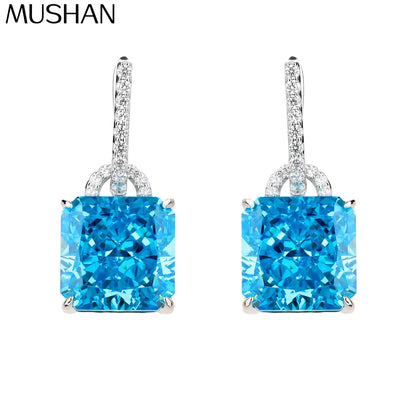 MuShan Jewelry 925 Sterling Silver Earring Designer High Carbon Diamond 5A CZ Gemstones 925 Sterling Silver Earrings Accessories