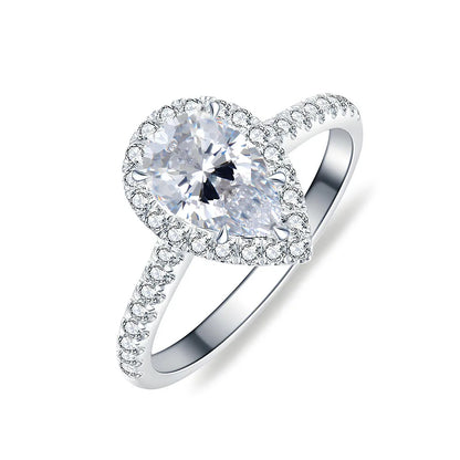 MuShan Jewelry 925 Sterling Silver Rings CMA Certificate Water Drop HCD Gemstones Emerald Sapphire Women Ring Band Fine Jewelry