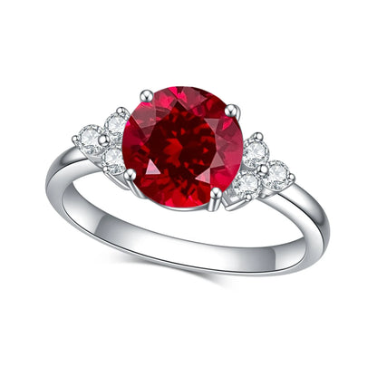 MUSHAN Custom Jewelry 925 Sterling Silver Ring Lab Red Ruby Marquise Bridal Ring for Women 18K Gold Plated Anniversary Rings