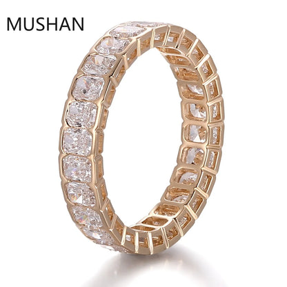 MUSHAN Luxury Custom 14K 18K Gold Rings Band Jewelry With Moissanite Diamond Lab Grown Gemstones Diamond Wedding Ring For Women