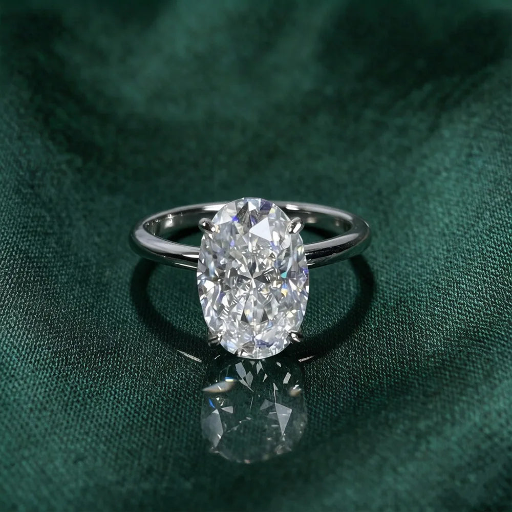 MUSHAN Luxury Jewelry 925 Sterling Silver Ring Band Women GRA Certificated Moissanite Diamond Emerald D Color Rings Fine Jewelry