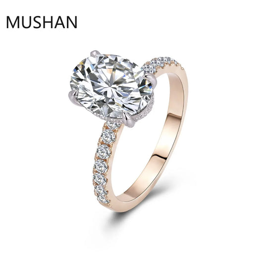 MUSHAN Luxury Custom 14K 18K Gold Rings Band Jewelry With Moissanite Diamond Lab Grown Gemstones Diamond Wedding Ring For Women