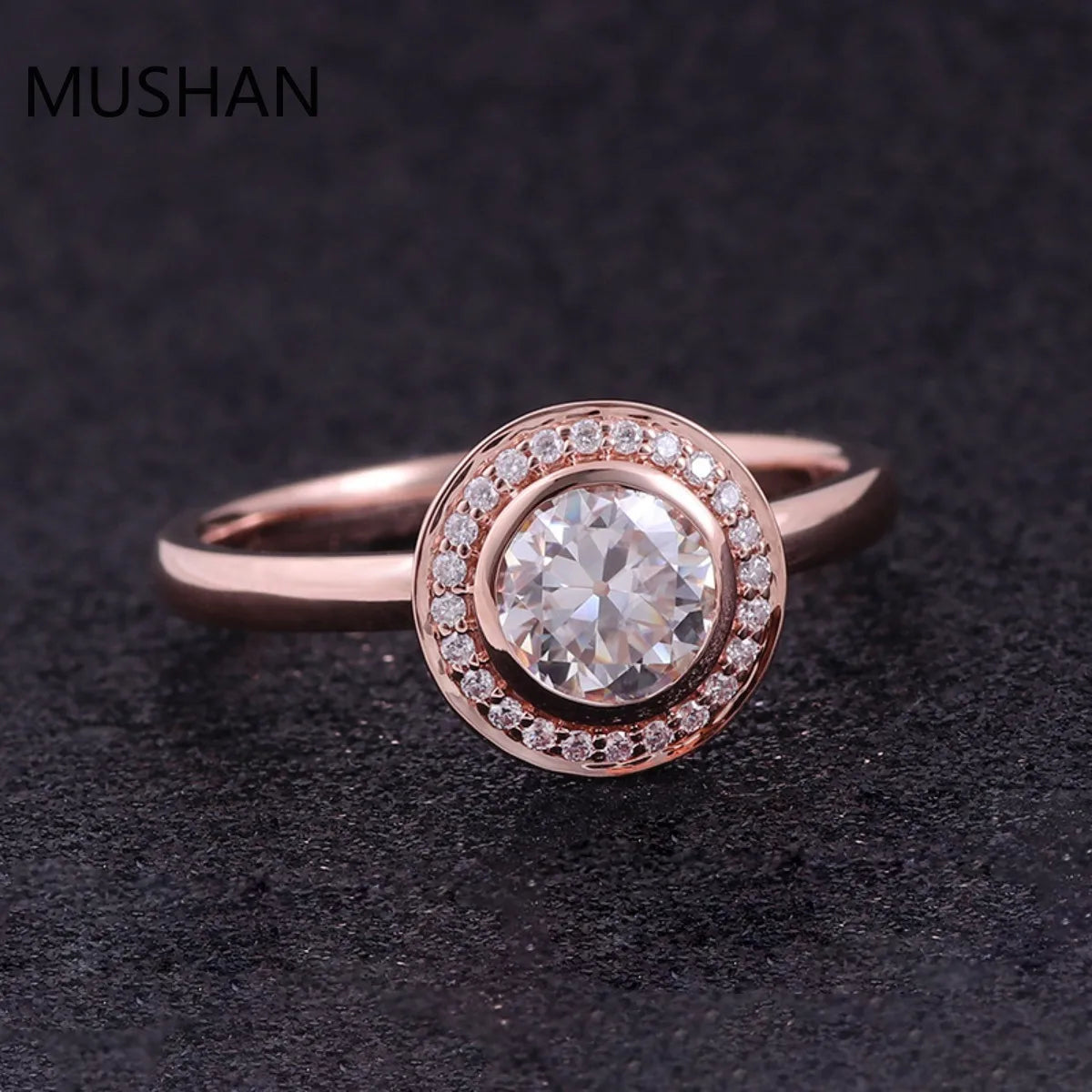 MUSHAN Luxury Custom 14K 18K Gold Rings Band Jewelry With Moissanite Diamond Lab Grown Gemstones Diamond Wedding Ring For Women