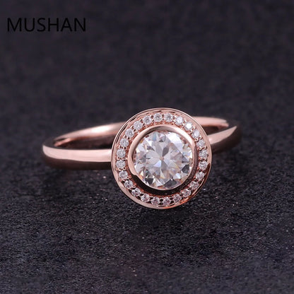 MUSHAN Luxury Custom 14K 18K Gold Rings Band Jewelry With Moissanite Diamond Lab Grown Gemstones Diamond Wedding Ring For Women