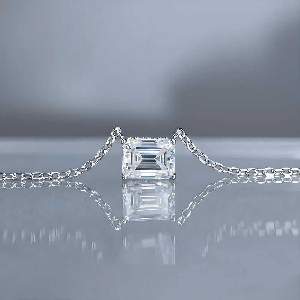 MuShan Luxury Jewelry 925 Sterling Silver Drop Y Necklace Floral Moissanite Formal Platinum Plated for Sister MST Patent Drop Ys