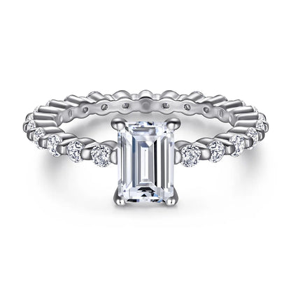 MuShan Jewelry 925 Sterling Silver Rings Bands Engagement Ring 7A Cubic Zirconia Birthday Timeless Anniversary  Women Gift
