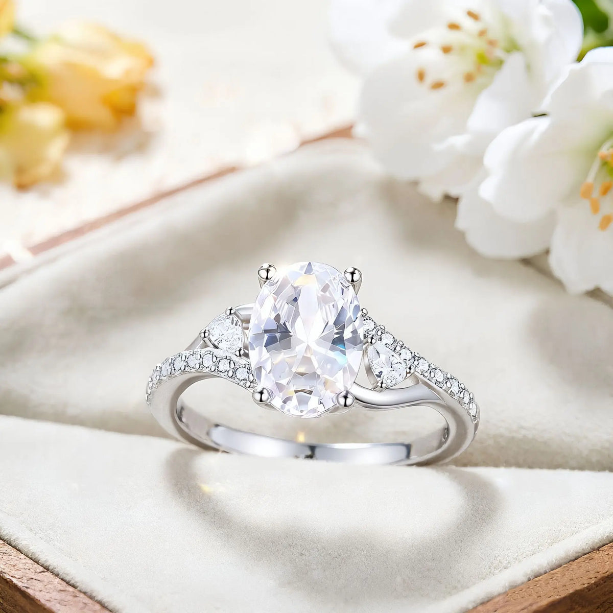 Anillo de plata de ley 925 marca MuShan, con circonita de grado 5A, estilo princesa romántico para chicas, chapado en rodio, joyería fina.