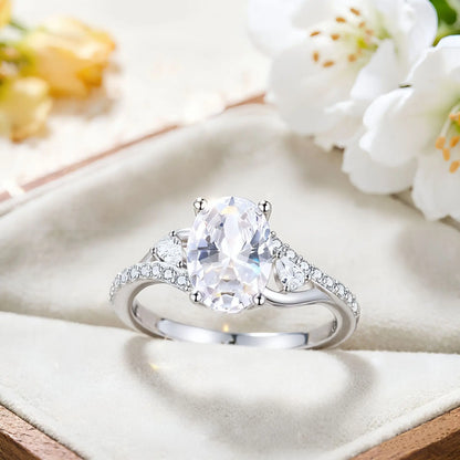 Anillo de plata de ley 925 marca MuShan, con circonita de grado 5A, estilo princesa romántico para chicas, chapado en rodio, joyería fina.