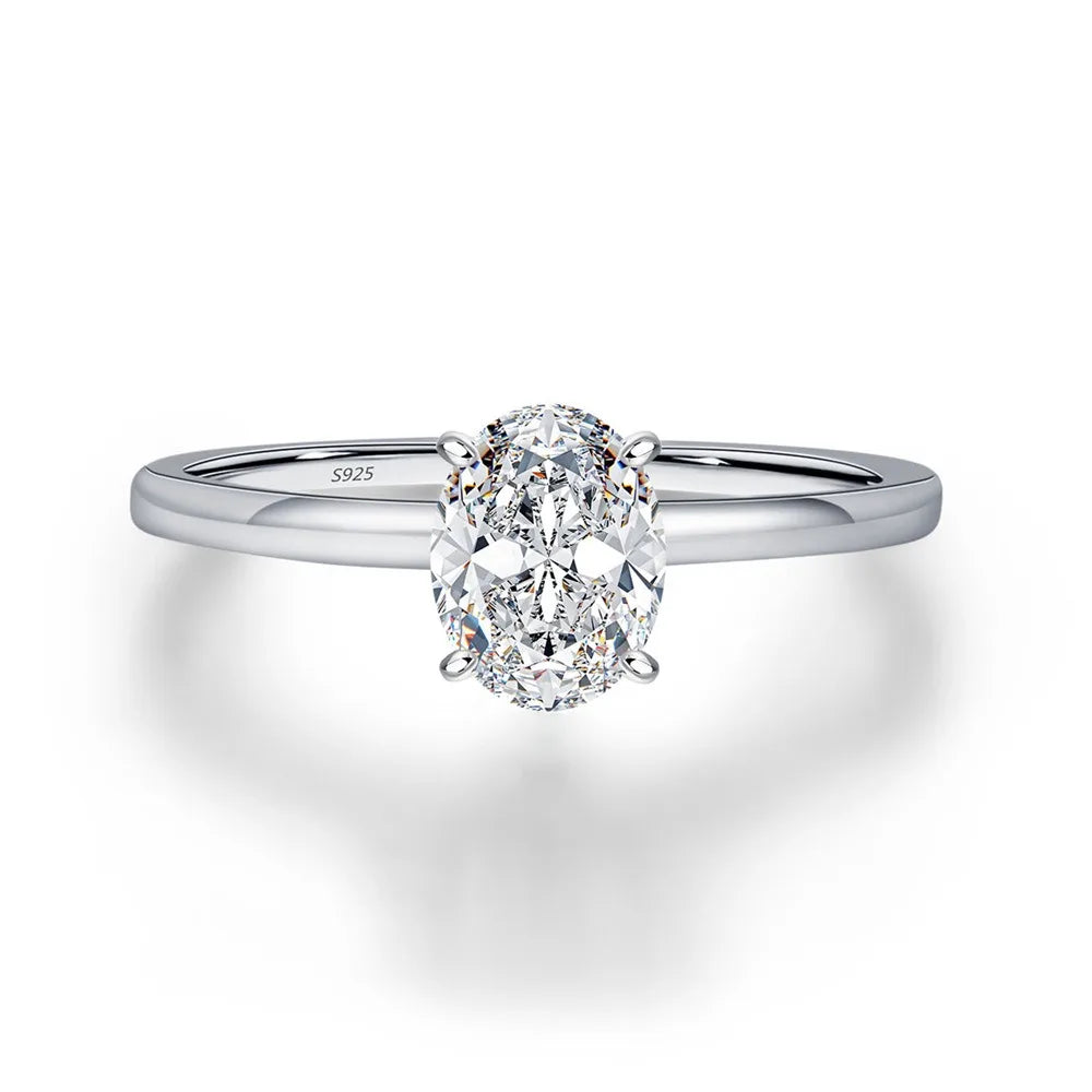 MUSHAN Luxury Jewelry 925 Sterling Silver Ring Band Women GRA Certificated Moissanite Diamond Emerald D Color Rings Fine Jewelry