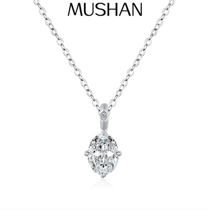MuShan Luxury Jewelry 925 Sterling Silver Necklace D Color Moissanite Wedding Party Women Platinum Plated MST Patent Nickel Free