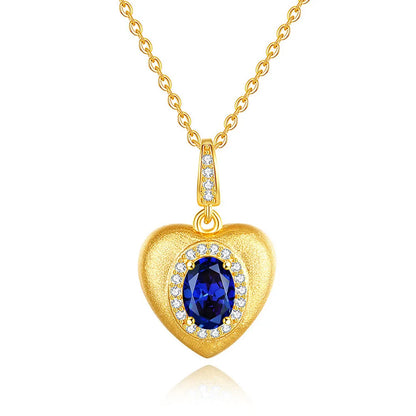 MuShan Luxury Jewelry 925 Sterling Silver Pendant Necklace 1CT Moissanite Birthday Girls Gold Vermeil MST Patent Rope Chain