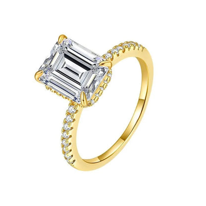 MUSHAN Luxury Jewelry 925 Sterling Silver Ring Band Women GRA Certificated Moissanite Diamond Emerald D Color Rings Fine Jewelry