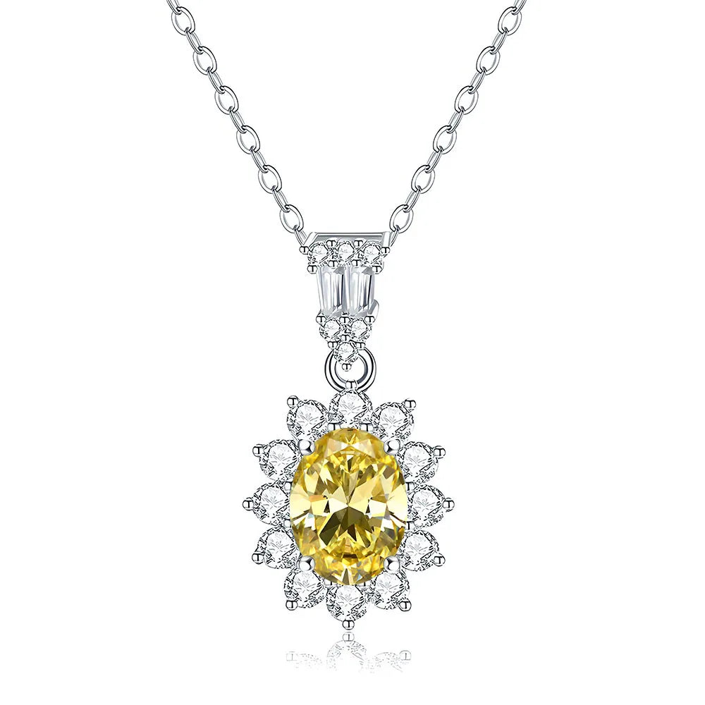 MuShan Jewelry 925 Sterling Silver Necklace Pendant Chain HCD Diamonds Engagement Party Romantic Style Women Necklaces Jewelry