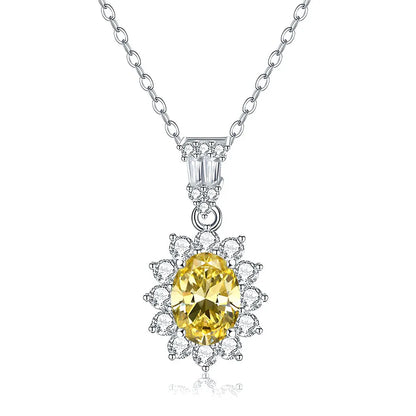 MuShan Jewelry 925 Sterling Silver Necklace Pendant Chain HCD Diamonds Engagement Party Romantic Style Women Necklaces Jewelry