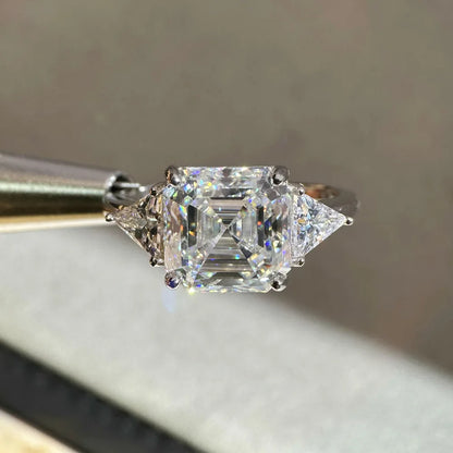 MuShan Brand Jewelry 925 Sterling Silver Ring Band Moissanite Diamond Wedding Rings D Color VVS1 Women MST Patent Fine Jewelry