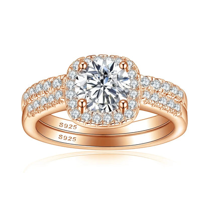 MuShan Jewelry 925 Sterling Silver Ring Wedding Band High Carbon Diamond Bride Gift Elegant Jewelry Women Rings Fine Jewelry