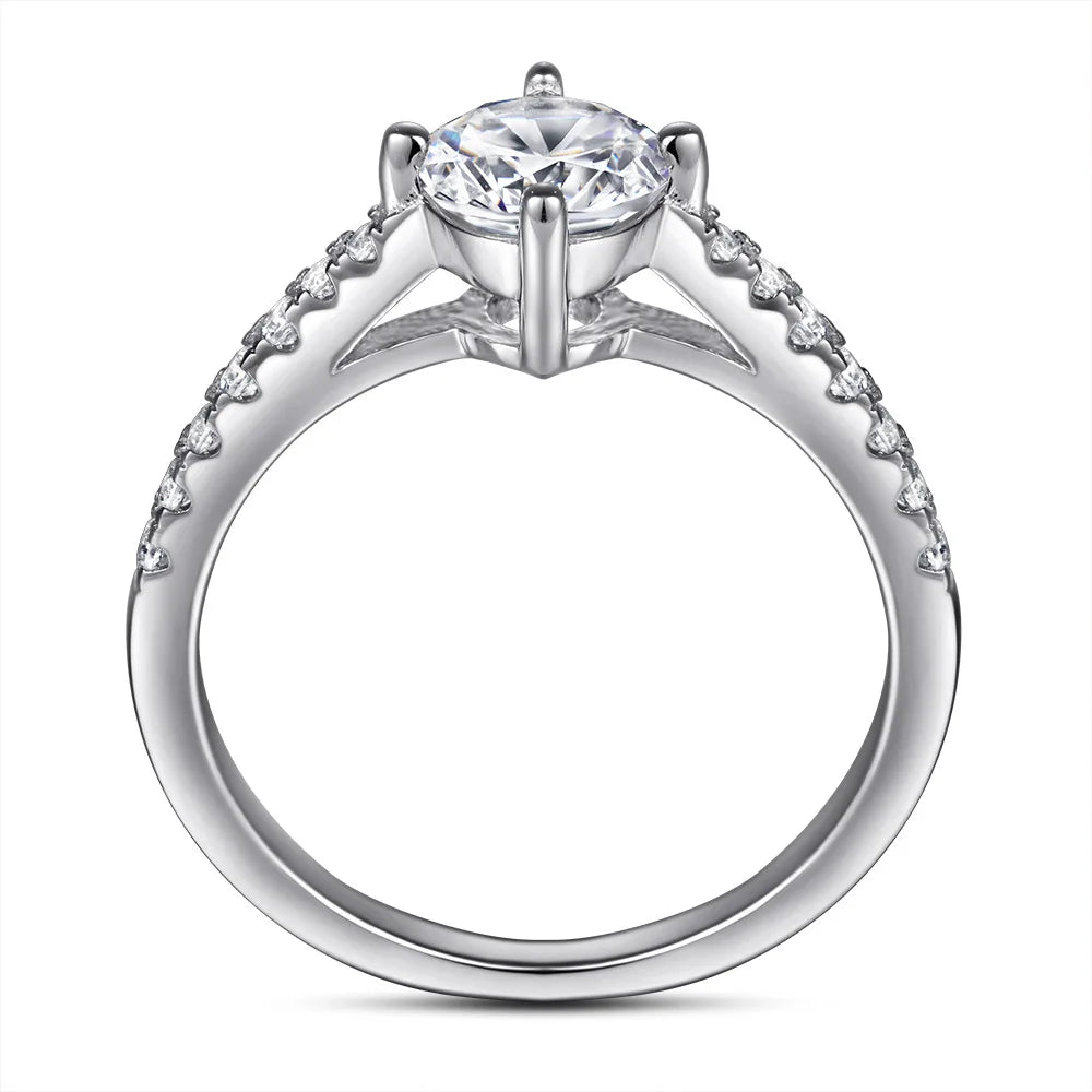 MuShan Jewelry 925 Sterling Silver Rings Bands Engagement Ring 7A Cubic Zirconia  Women Timeless Anniversary  Women Gift
