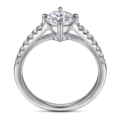 MuShan Jewelry 925 Sterling Silver Rings Bands Engagement Ring 7A Cubic Zirconia  Women Timeless Anniversary  Women Gift