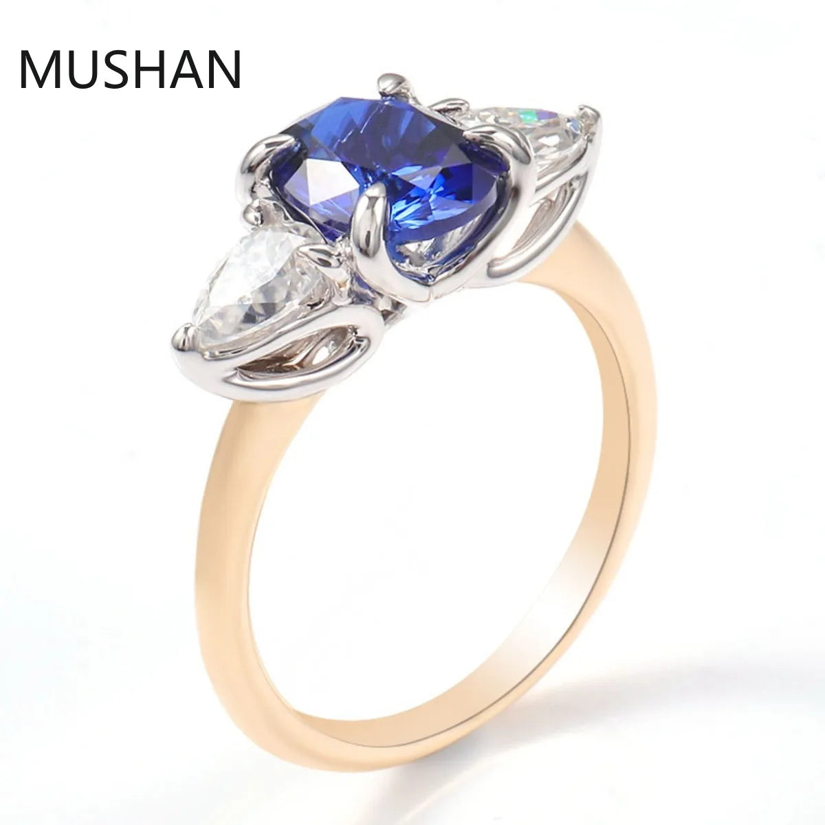 Bagues de luxe personnalisées MUSHAN en or 14K 18K, bijoux avec diamant moissanite et pierres précieuses de laboratoire, alliance pour femme