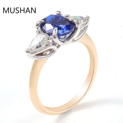Bagues de luxe personnalisées MUSHAN en or 14K 18K, bijoux avec diamant moissanite et pierres précieuses de laboratoire, alliance pour femme