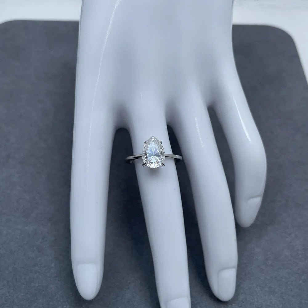 MUSHAN Luxury Jewelry 925 Sterling Silver Ring VVS Moissanite Graduation Ring for Wife 18K Real Gold Plated MST Patent Rings