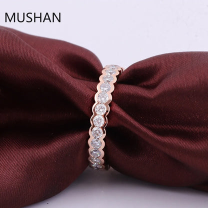 MUSHAN Luxury Custom 14K 18K Gold Rings Band Jewelry With Moissanite Diamond Lab Grown Gemstones Diamond Wedding Ring For Women