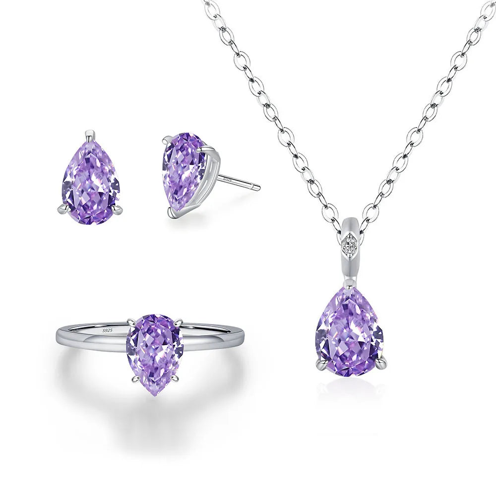 Anillo de plata de ley 925 marca MuShan para mujer, joyería fina con piedras preciosas en forma de gota de agua, ideal para fiestas, bodas y aniversarios.
