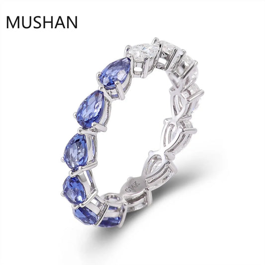 MUSHAN Luxury Custom 14K 18K Gold Rings Band Jewelry With Moissanite Diamond Lab Grown Gemstones Diamond Wedding Ring For Women