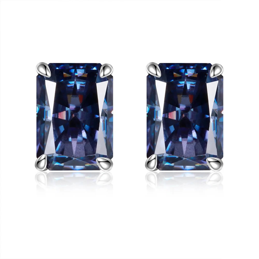 MUSHAN Brand Jewelry 925 Sterling Silver Stud Earrings 7ct 8*10 Ice Flower Gemstones Women Earrings Stud Fine Jewelry Accessory