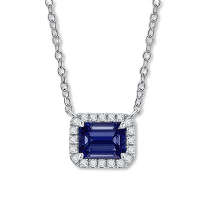 MUSHAN Bijoux de luxe pour femme, pendentif cube de sucre en argent sterling S925 avec diamant haut carbone, collier avec saphir et diamants