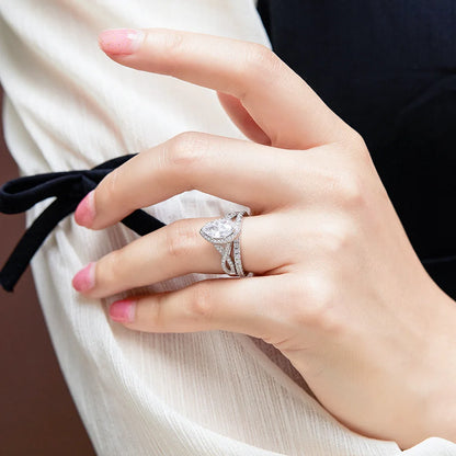 Anillo de plata de ley 925 con circonita 7A de MuShan Luxury Jewelry, anillo de compromiso tipo princesa para novia, joyería fina chapada en oro rosa de 18 quilates