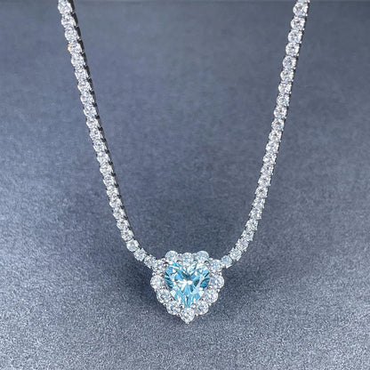 MuShan Jewelry 925 Sterling Silver Necklace Pendant Chain HCD Gemstones Her Gift Statement Jewelry Women Necklaces Jewelry